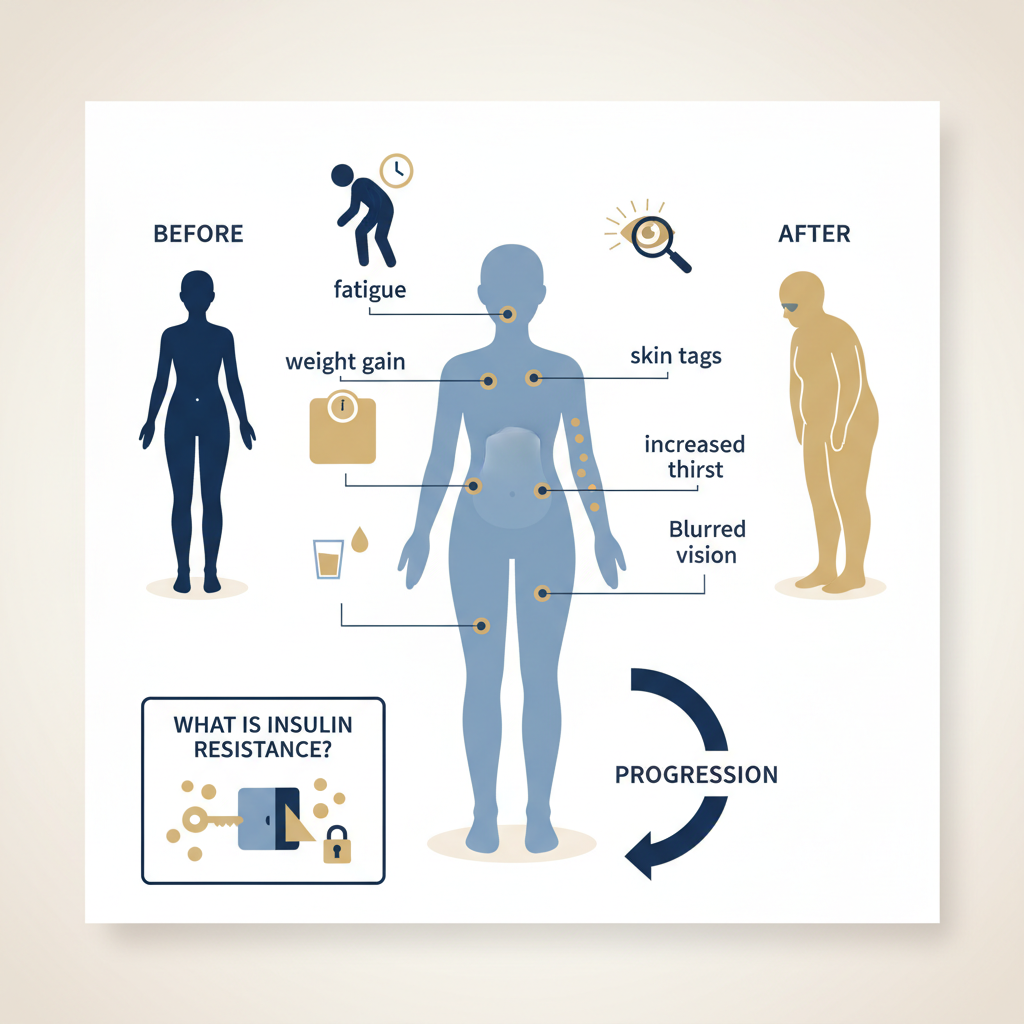 Signs and Symptoms of Insulin Resistance You Should Know - Infographic illustration
