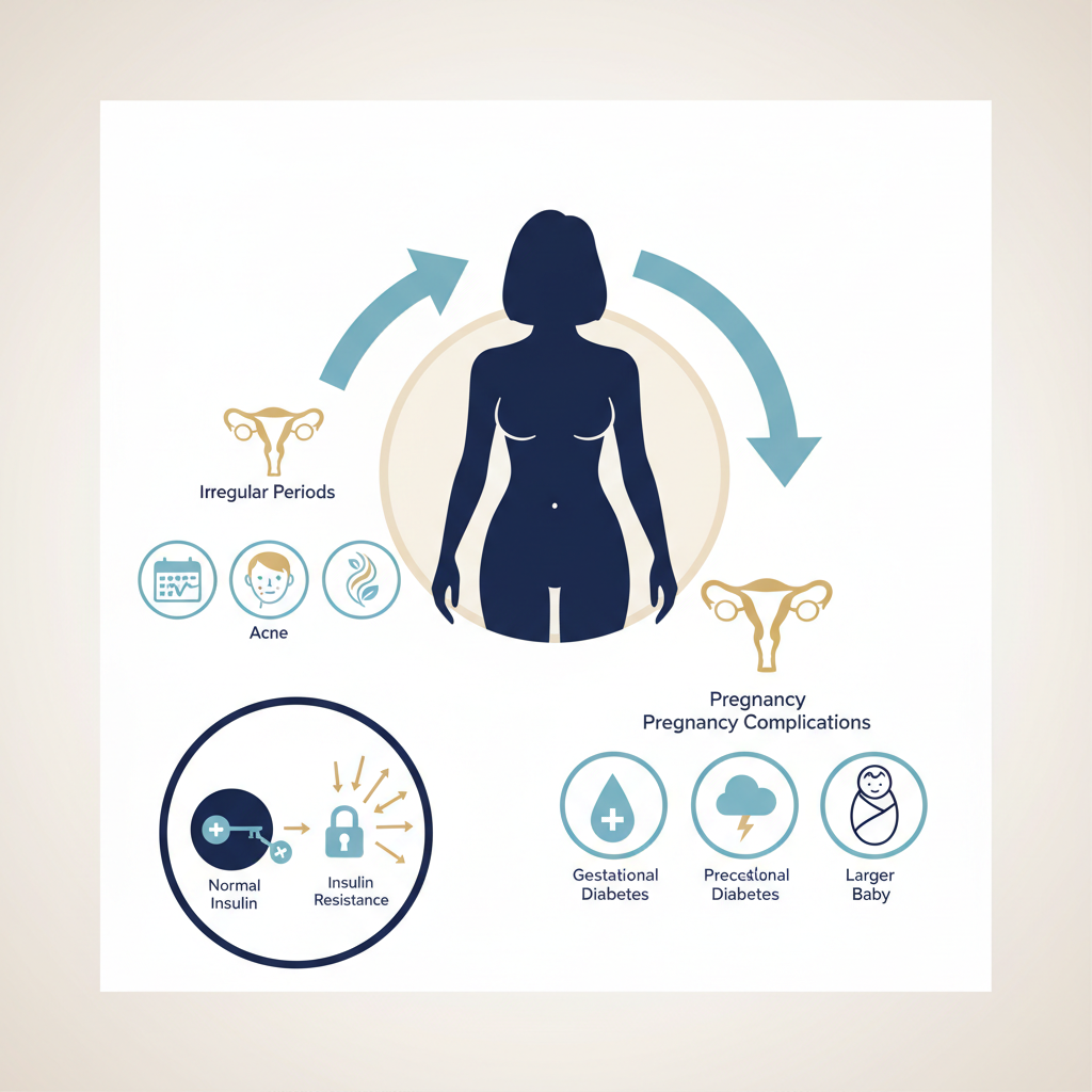 How Insulin Resistance Affects Women''s Health - Infographic illustration