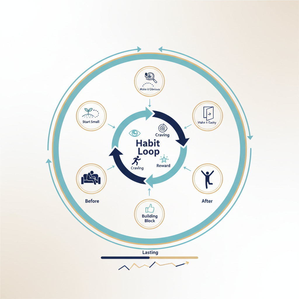 How to Build Lasting Healthy Habits - Infographic illustration