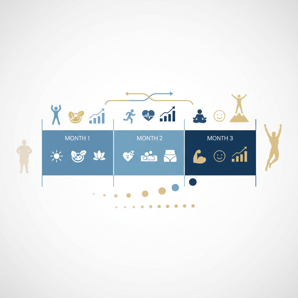 Understanding the 90-Day Health Transformation Process - Infographic illustration
