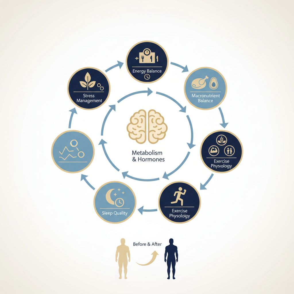 The Science Behind Sustainable Weight Loss - Infographic illustration