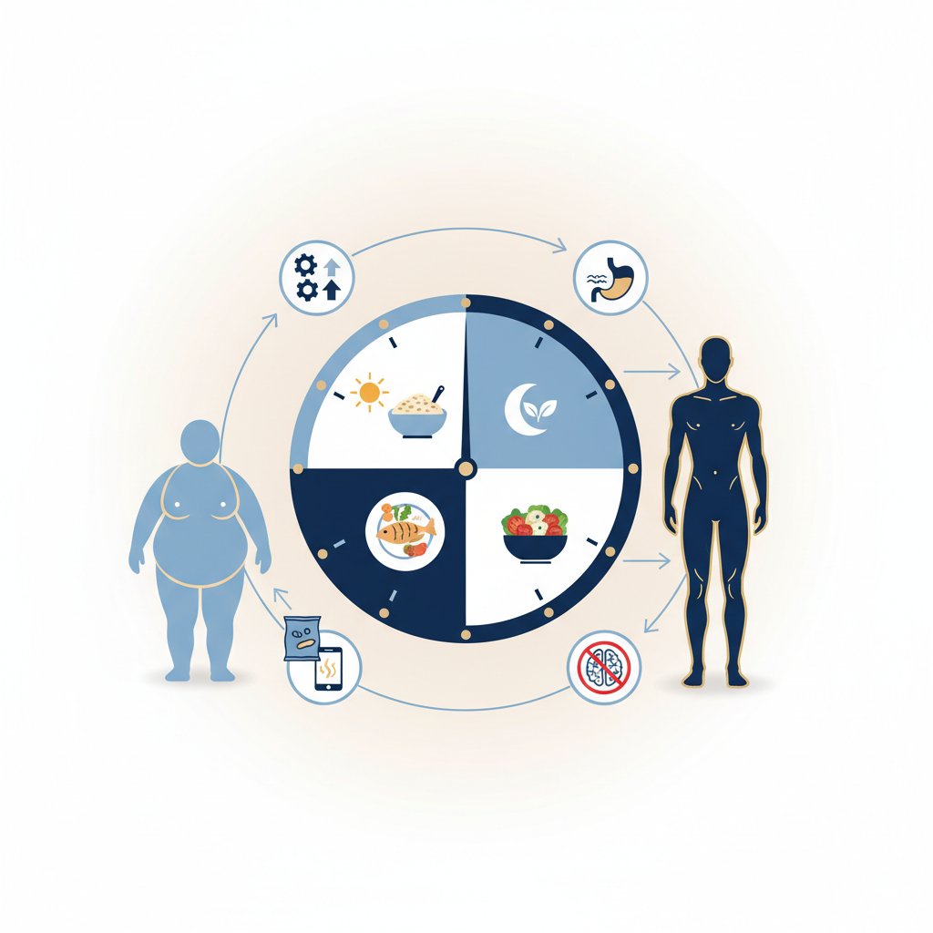The Best Time to Eat for Weight Loss - Infographic illustration