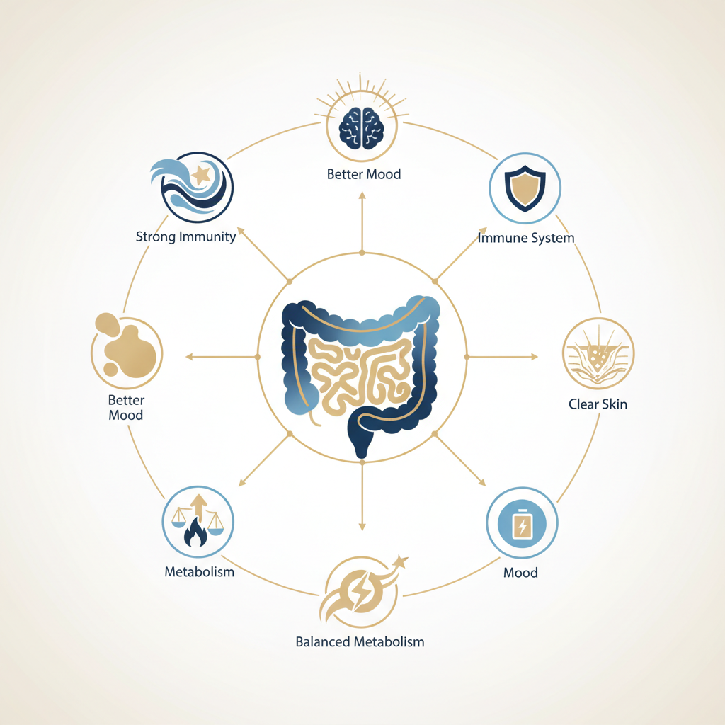 Understanding Gut Health: The Foundation of Overall Wellness - Infographic illustration