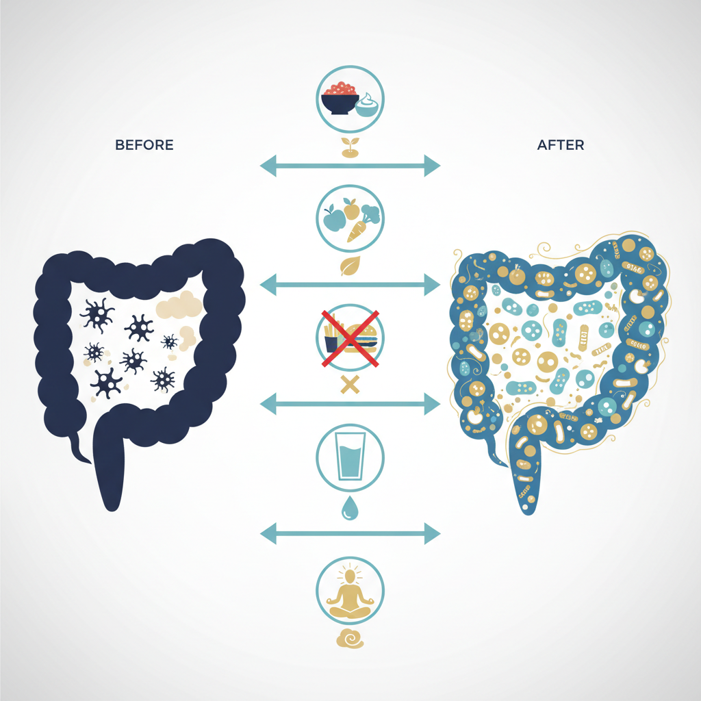How to Improve Your Gut Microbiome - Infographic illustration