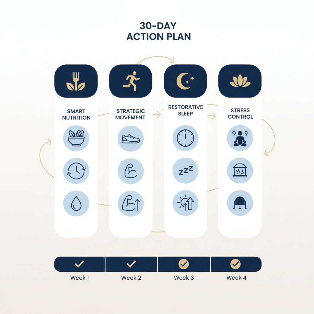 How to Improve Insulin Resistance in 30 Days: A Science-Based Action Plan - Infographic illustration