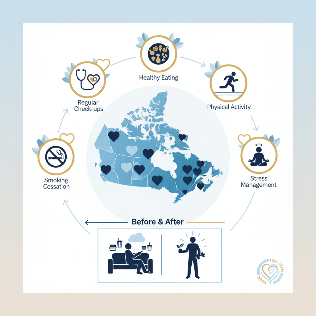 Heart Disease Prevention Canada: How to Lower Your Risk and Stay Well - Infographic illustration