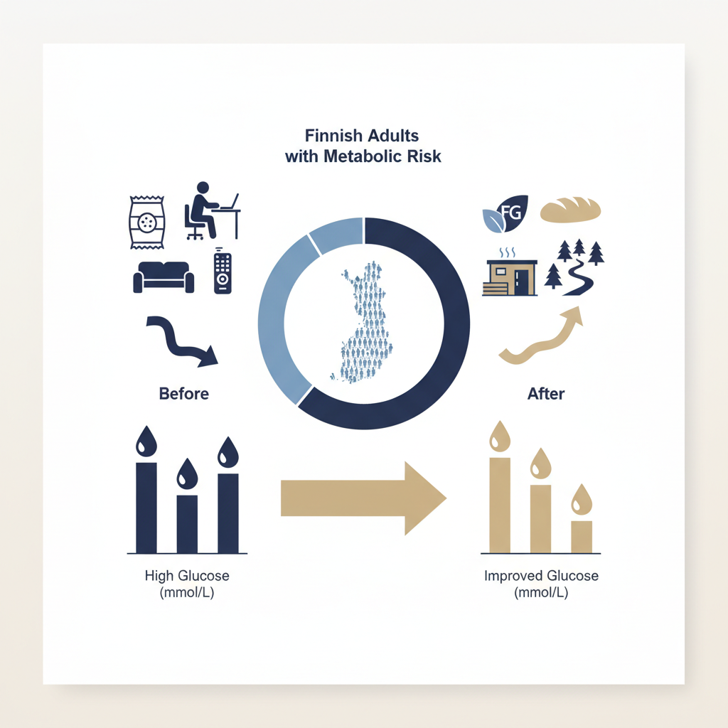 Metabolic health Finland THL FinHealth: Latest results & what to do - Infographic illustration