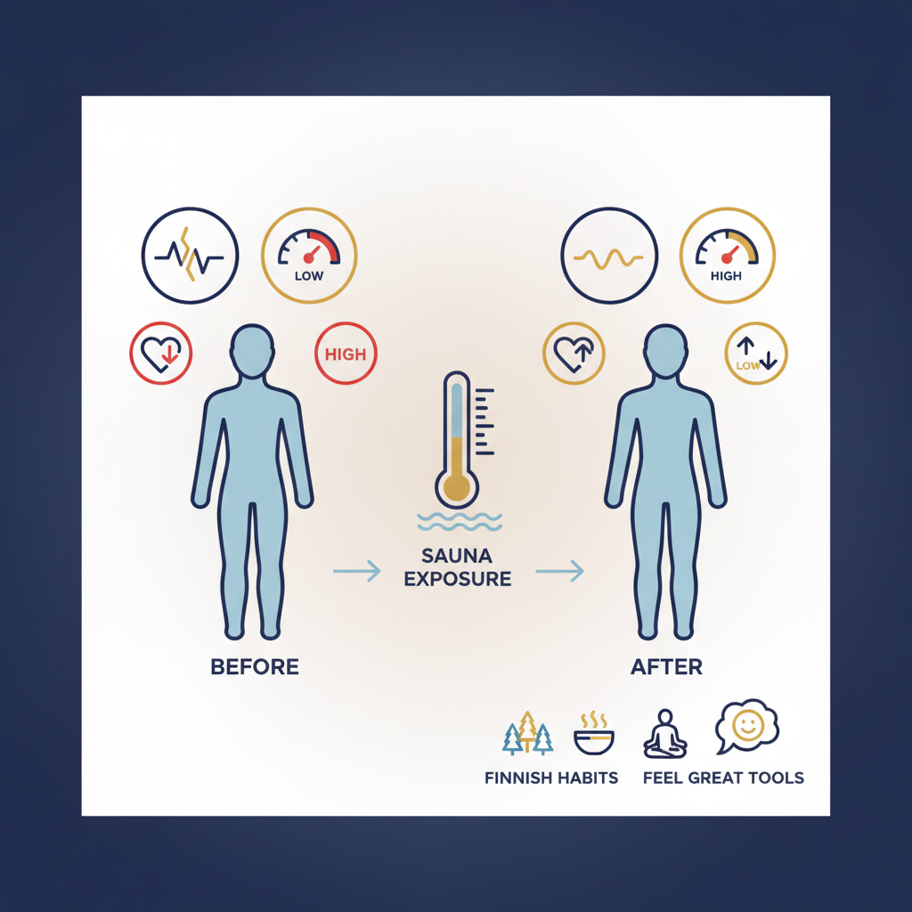 Sauna & Metabolic Health: Finland Research on Sauna Metabolic Health Finland Research - Infographic illustration
