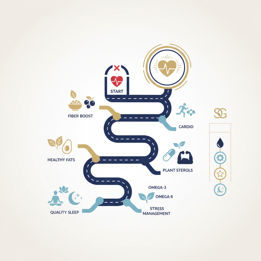 How to Lower Cholesterol Naturally Without Statins — Practical US Guide - Infographic illustration