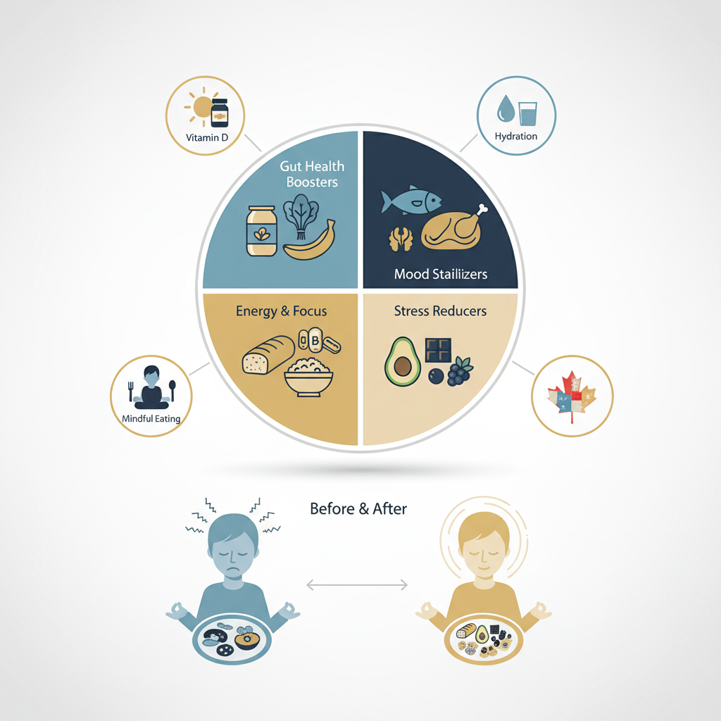 Anxiety Nutrition Canada: How Diet May Help Calm Anxiety (2026 Guide) - Infographic illustration