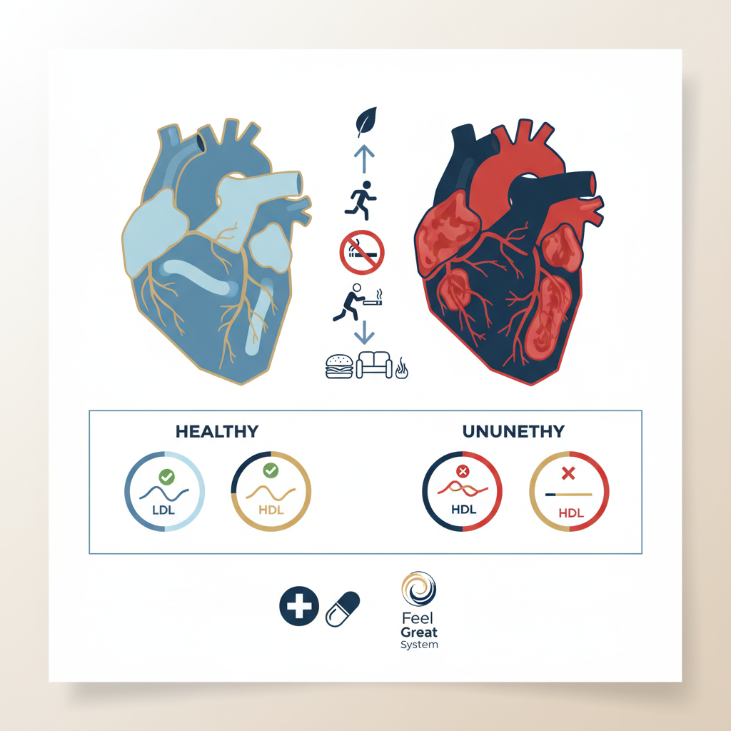 Cholesterol Levels Canada Guidelines: LDL & HDL Explained (mmol/L) - Infographic illustration