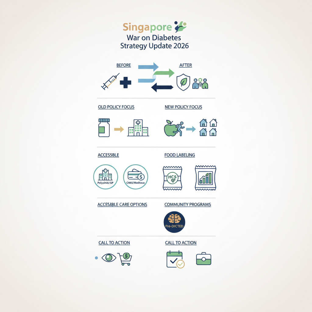 Singapore war on diabetes MOH 2026: Strategy update & what it means - Infographic illustration