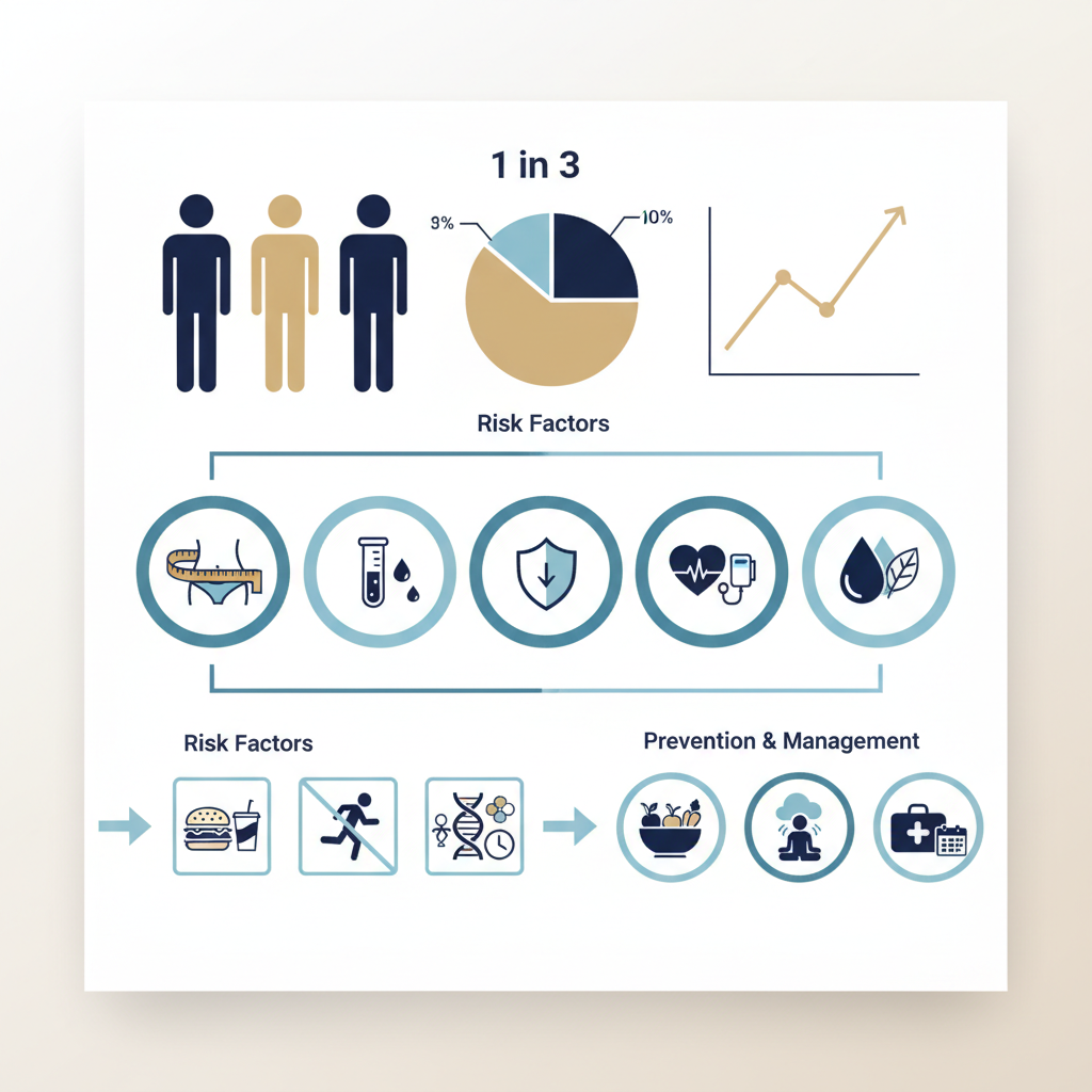 Metabolic Syndrome Prevalence USA: Why 1 in 3 Americans Are at Risk - Infographic illustration