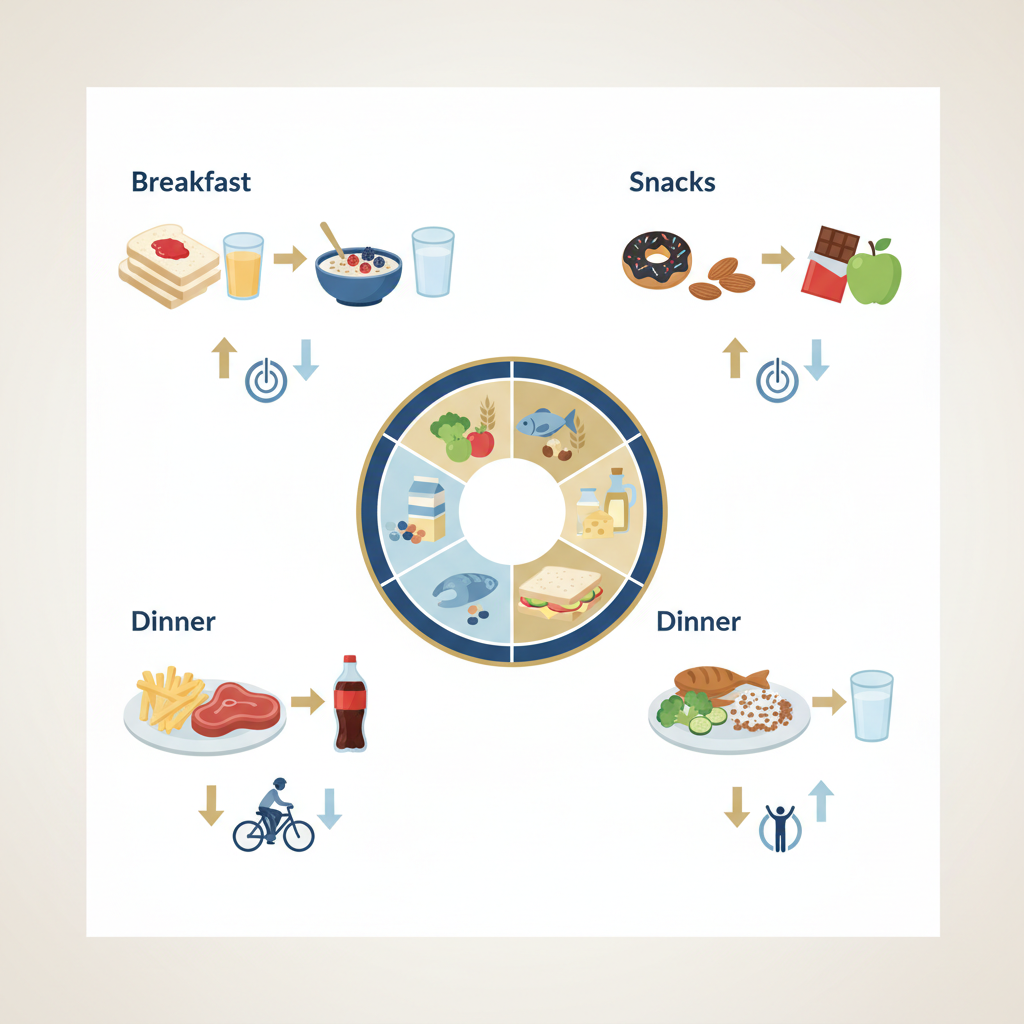 Dutch diet blood sugar Voedingscentrum: Netherlands guide to stable glucose - Infographic illustration