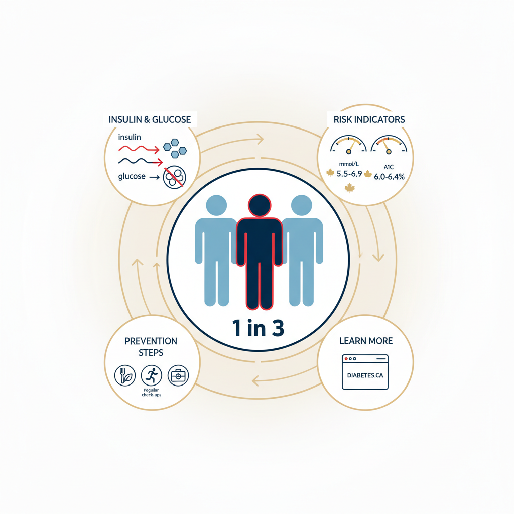 Insulin resistance Canada prevalence: 1 in 3 adults at risk - Infographic illustration