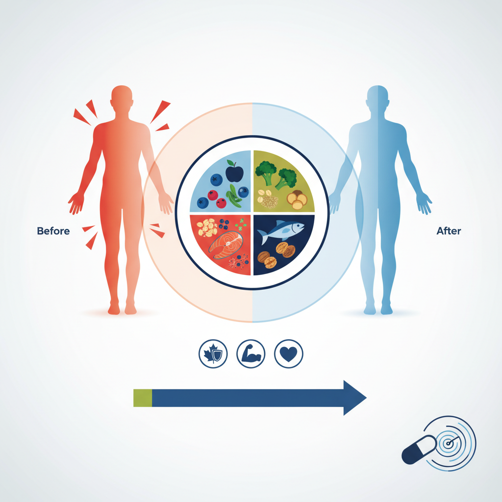 Anti‑Inflammatory Diet Canada: Complete Guide to Eat & Reduce Inflammation - Infographic illustration