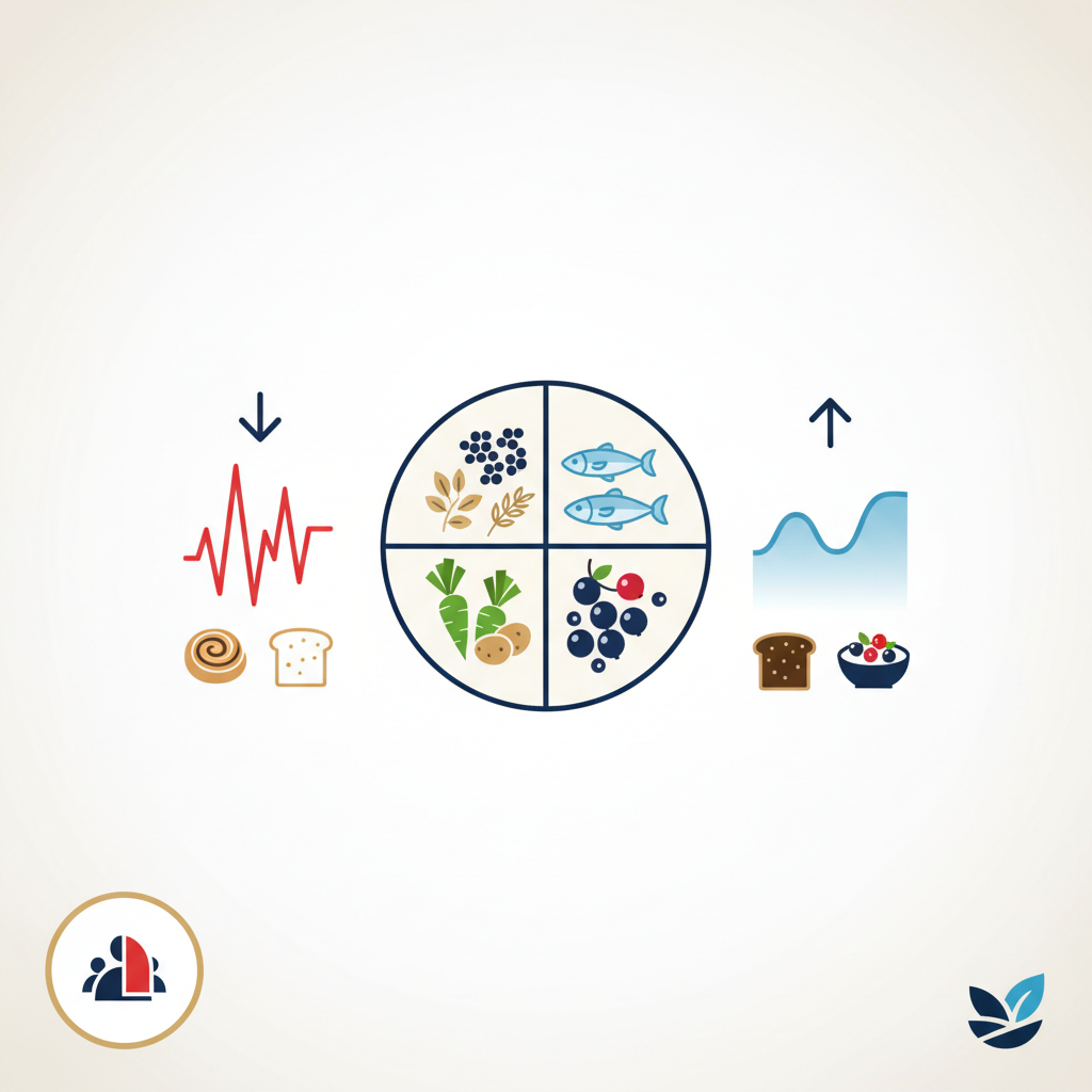 Nordic diet blood sugar Sweden Livsmedelsverket — Guide to eating for better glucose (Sweden) - Infographic illustration