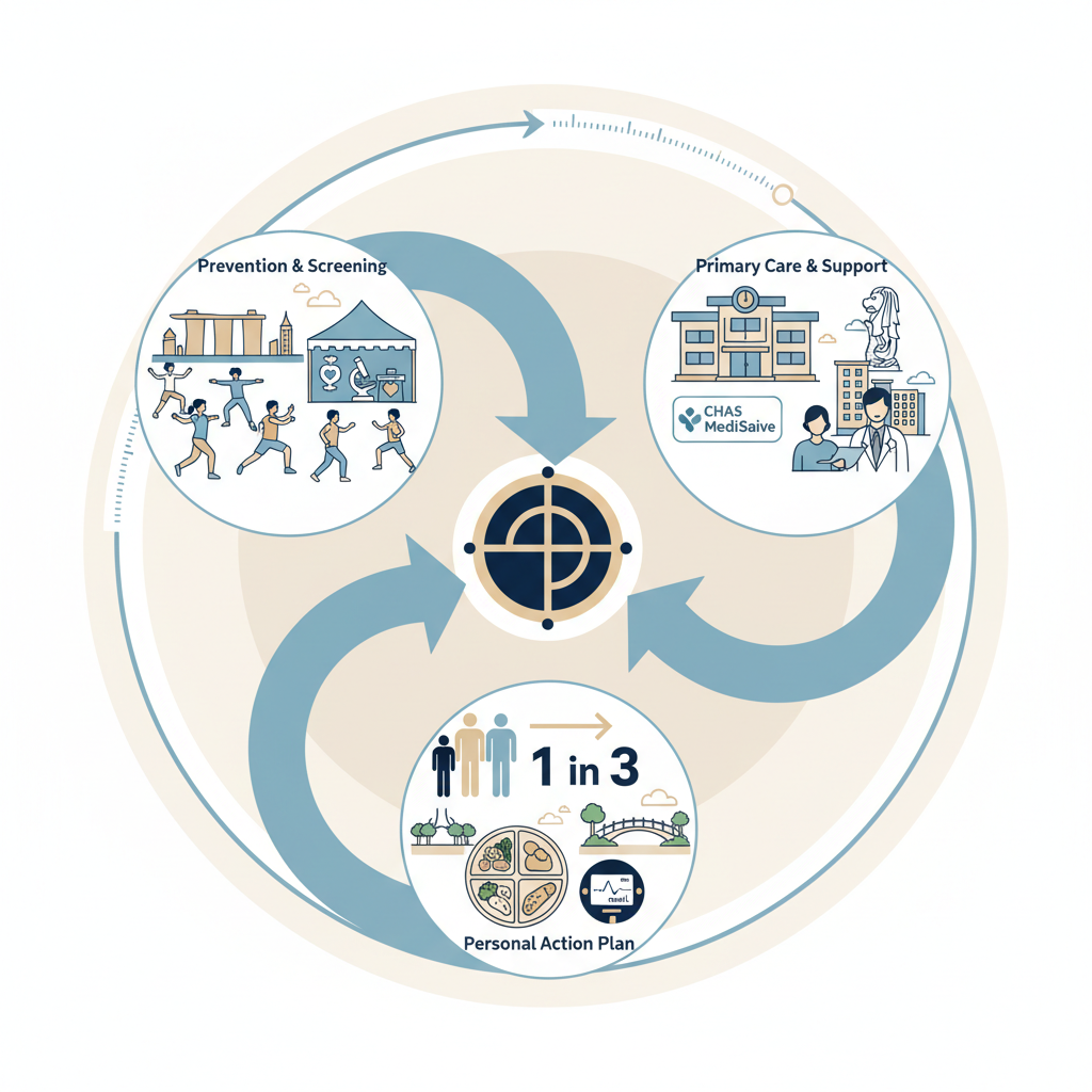 Singapore war on diabetes MOH 2026: Strategy update & what it means - Infographic illustration