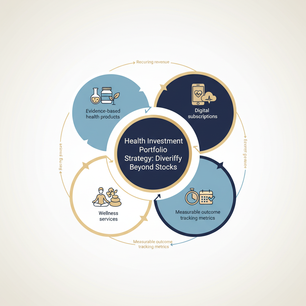 Health Investment Portfolio Strategy: Diversify Beyond Stocks - Infographic illustration
