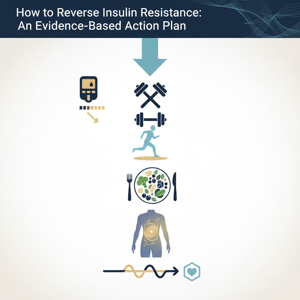 How to Reverse Insulin Resistance: An Evidence-Based Action Plan - Infographic illustration