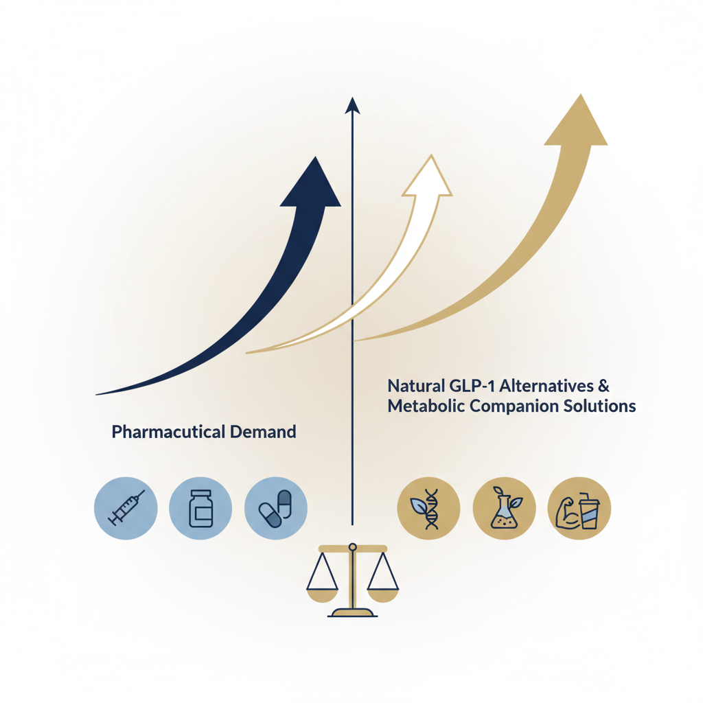 GLP-1 Alternatives Natural Market: Demand Surge - Infographic illustration