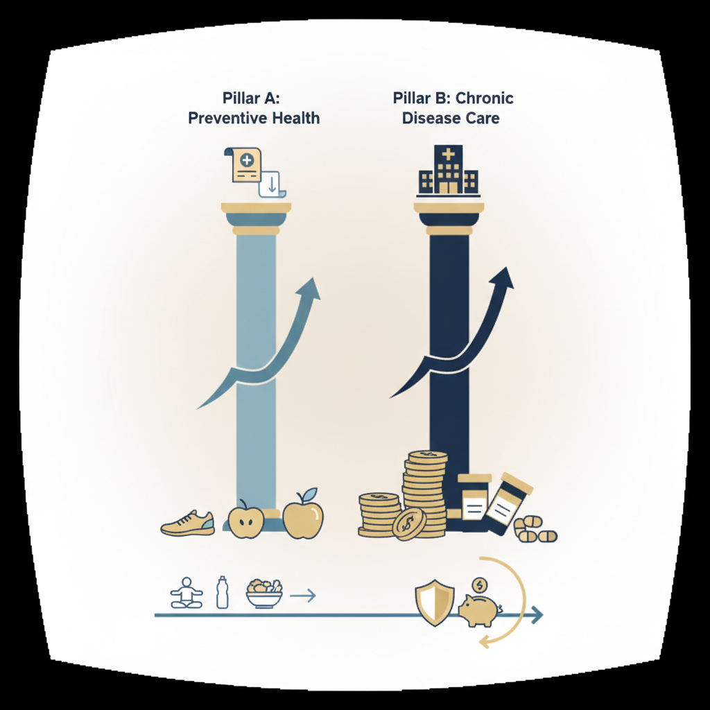 Healthcare Costs in Retirement: Why Prevention Starts Now - Infographic illustration
