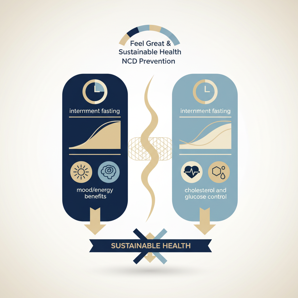 Feel Great & Sustainable Health: How Unimate and Balance Support NCD Prevention - Infographic illustration