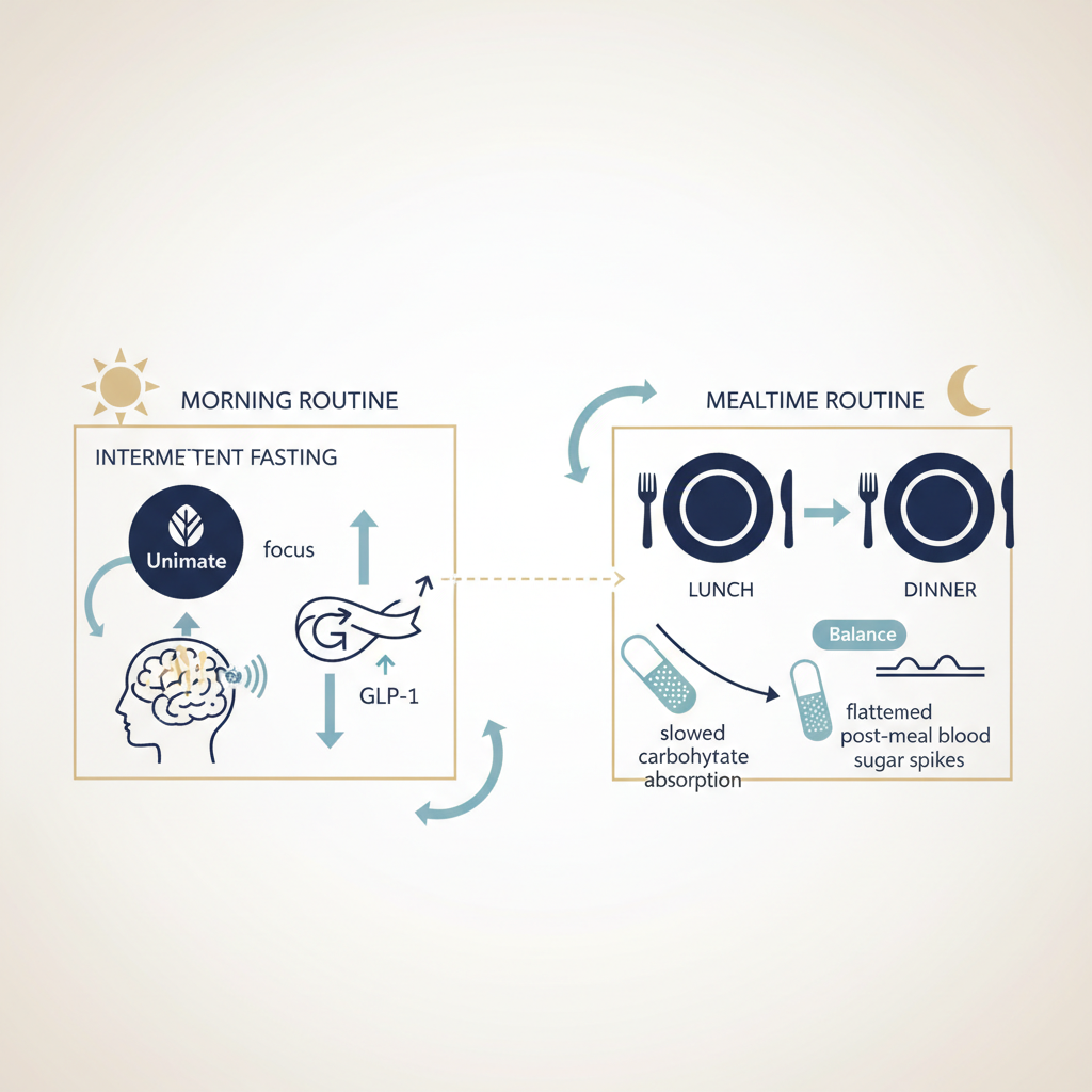 Feel Great & Type 2 Diabetes: How Unimate and Balance Support Blood Sugar Management - Infographic illustration
