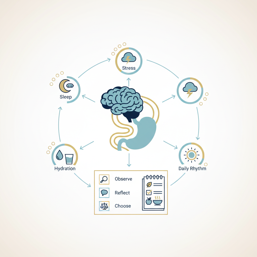 Hunger and Mood Map: How to Notice Your Day's Context Before It Becomes Chaotic - Infographic illustration