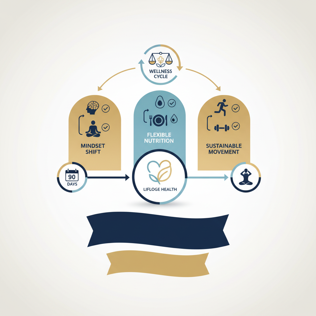 Beyond 90 Days: Maintaining Results and Building Lifelong Health Habits - Infographic illustration