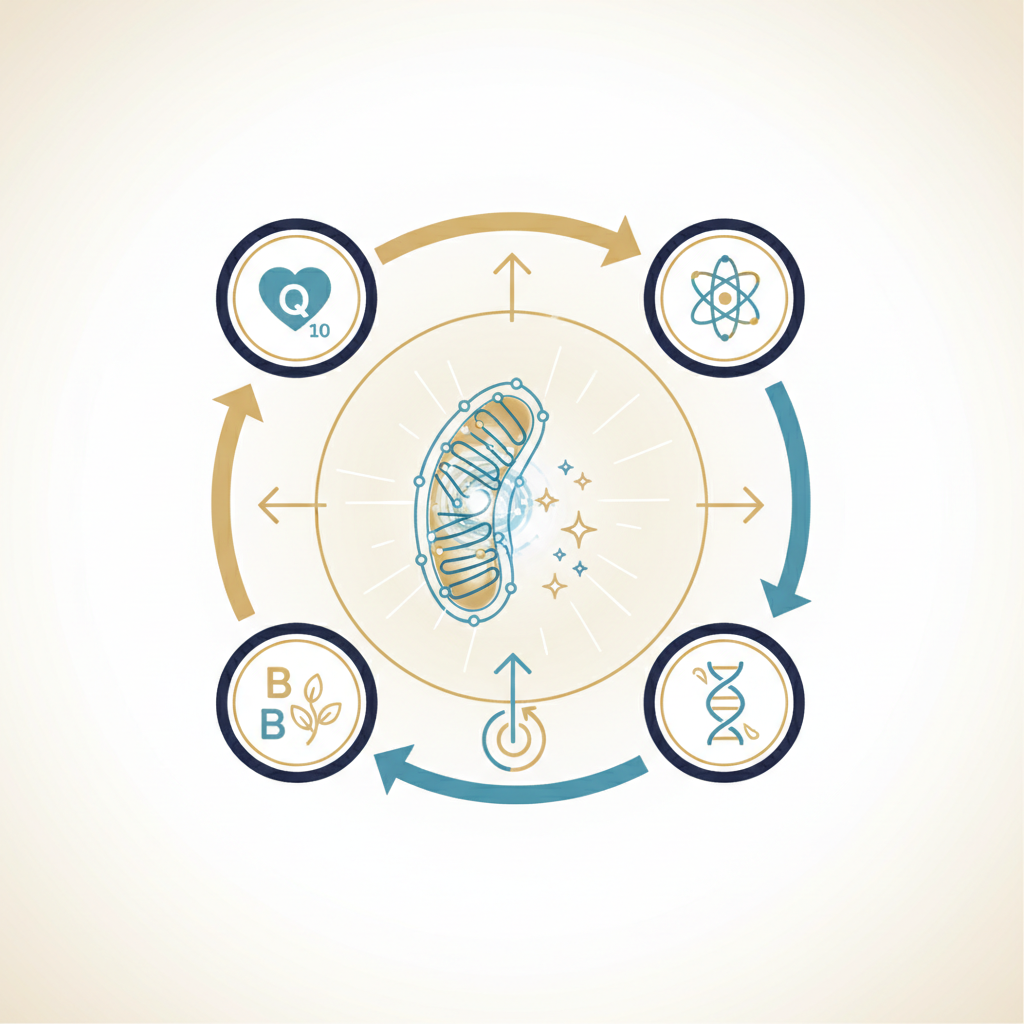 Optimizing Cellular Energy: Functional Nutrition for Mitochondrial Health - Infographic illustration