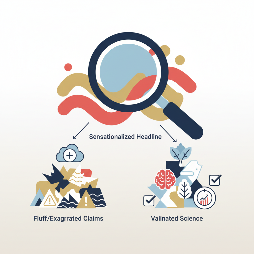 Evaluating Nutrition and Mental Health Research Claims - Infographic illustration