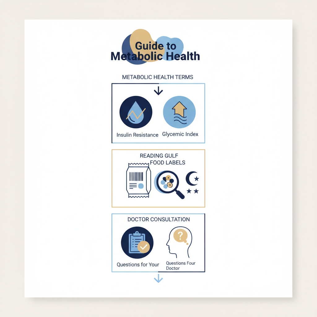 Guide to Metabolic Health Terms: Enhancing Health Literacy in the Gulf - Infographic illustration
