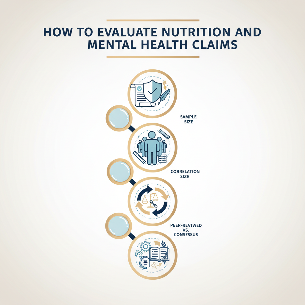 How to Evaluate Nutrition and Mental Health Claims - Infographic illustration