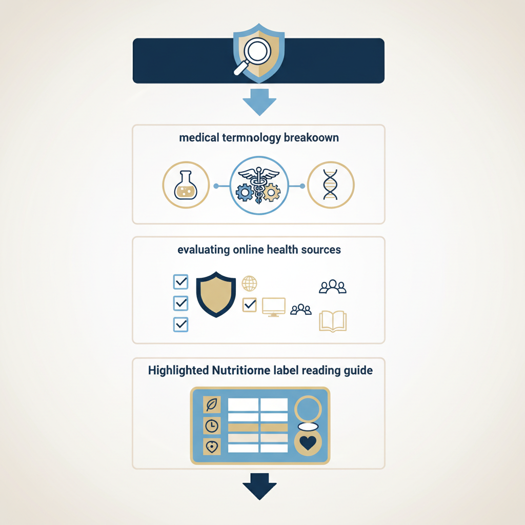 Health Literacy Guide for Eastern Province Readers: Information Skills - Infographic illustration