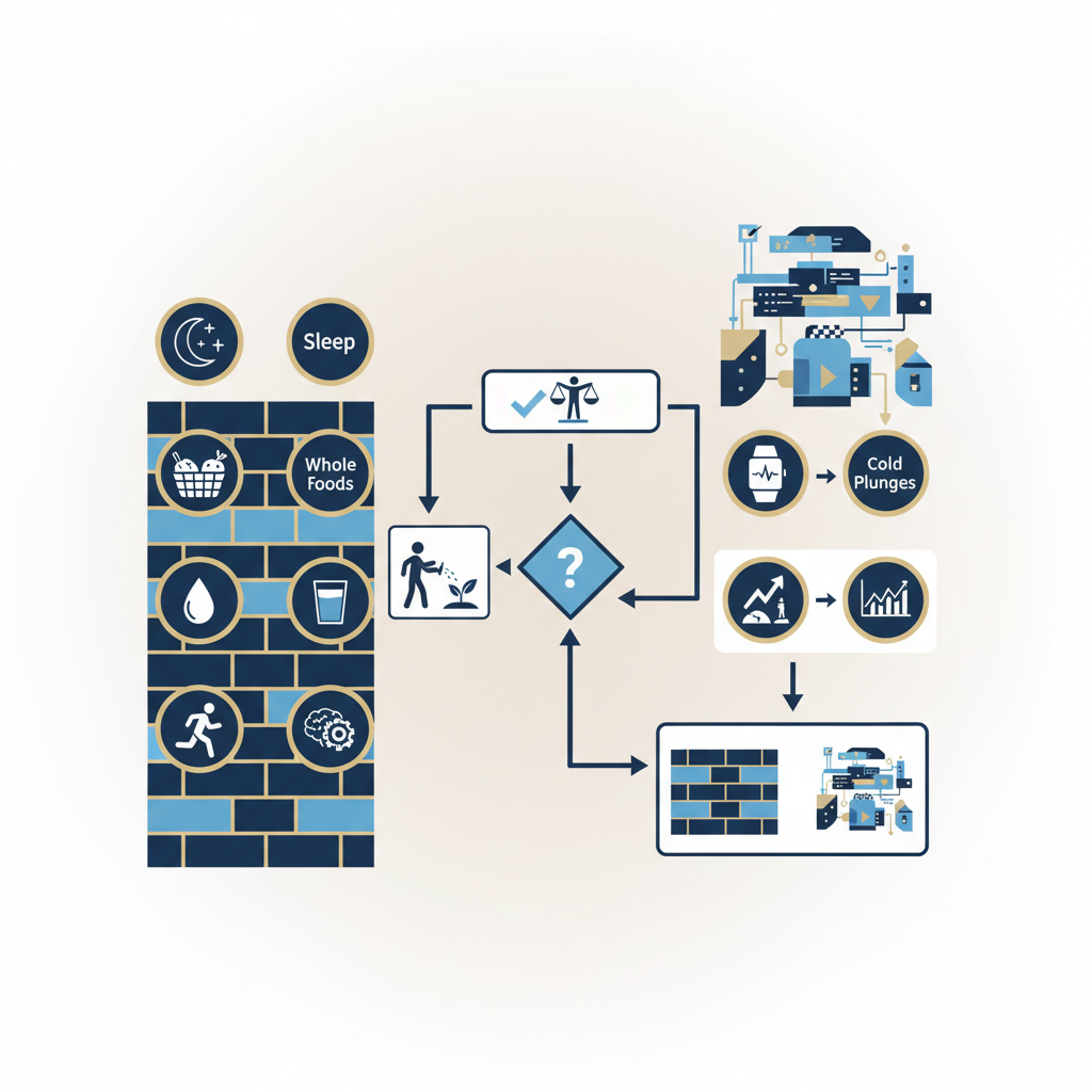 Foundational Wellness Habits vs Biohacking: Decision Guide - Infographic illustration