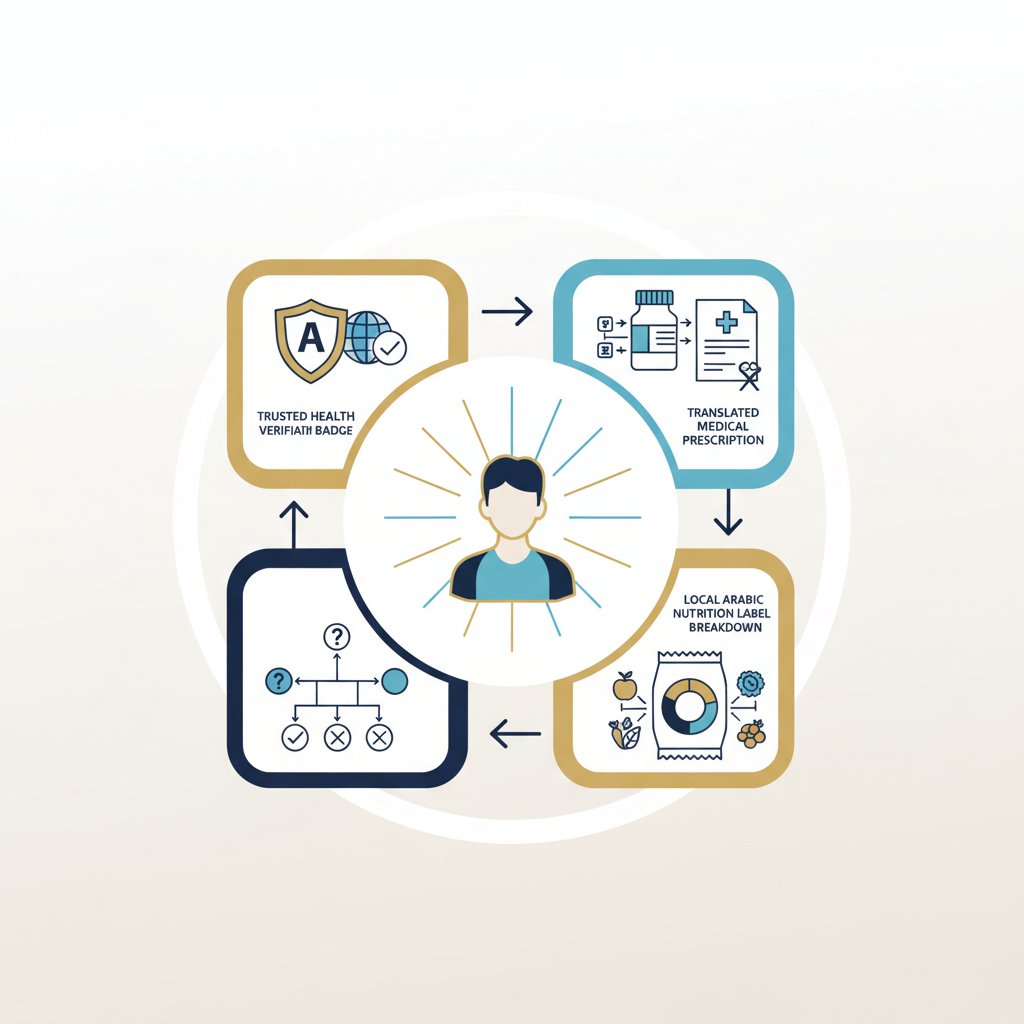 Comprehensive Health Literacy Guide for Al-Ahsa Residents: Awareness Skills - Infographic illustration