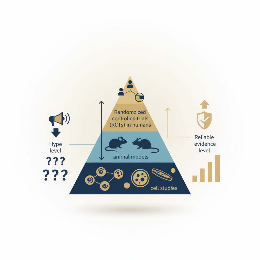 How to Read Longevity Research: A Comparison Guide for Discerning Science from Hype - Infographic illustration