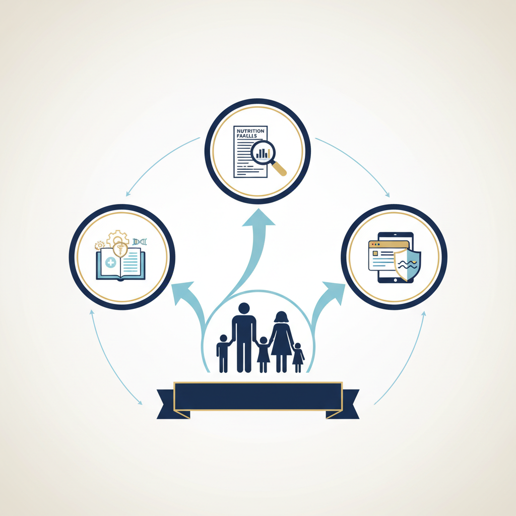 Building Family Health Literacy: A Guide to Essential Knowledge Skills - Infographic illustration