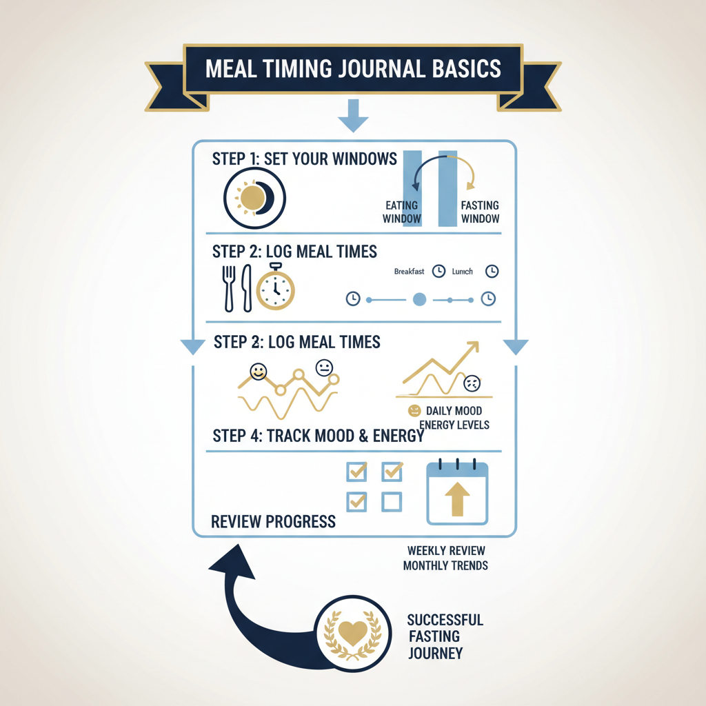 Meal Timing Journal Basics: Your Practical Guide to Organizing Intermittent Fasting - Infographic illustration