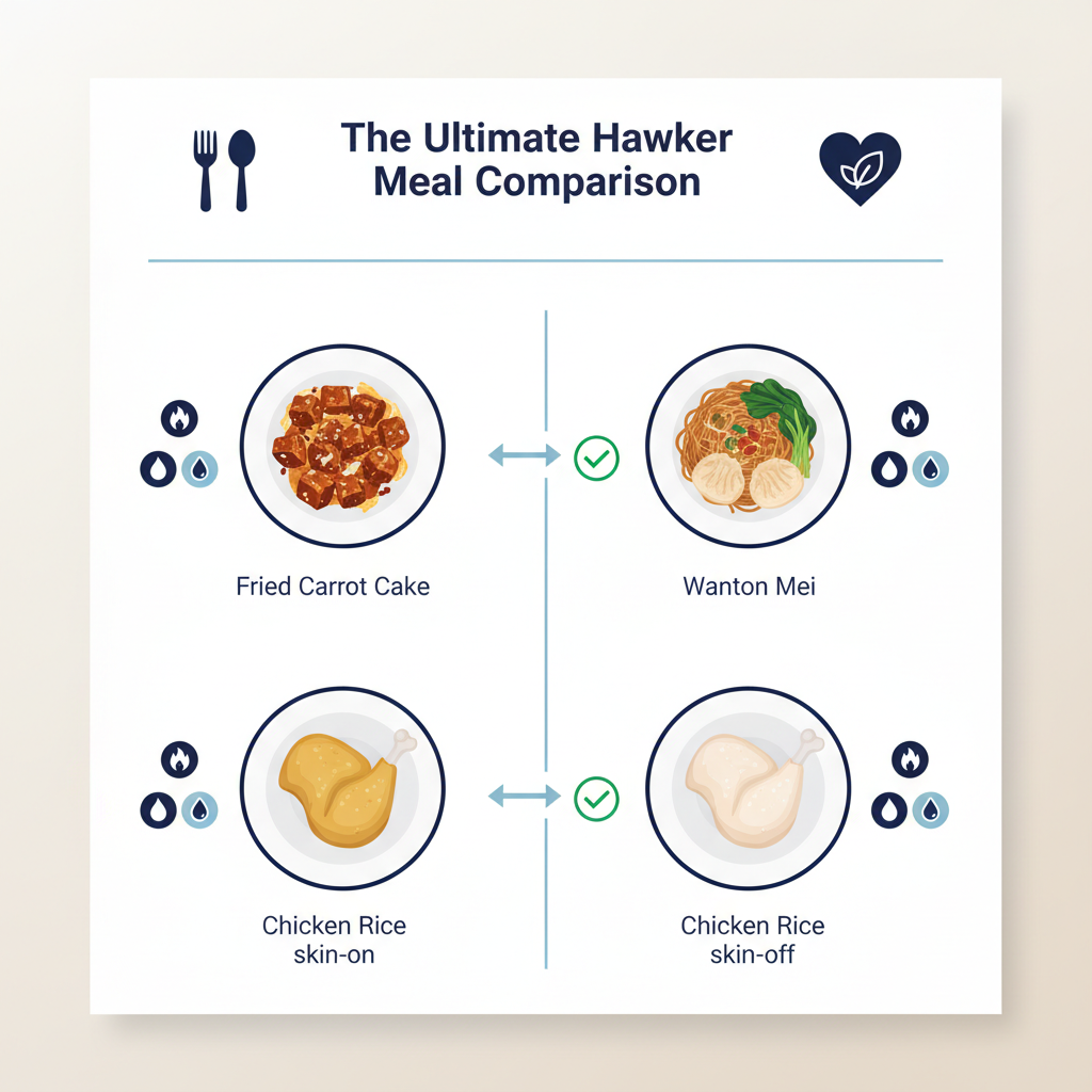 The Ultimate Hawker Meal Comparison Singapore: A Practical Checklist for Healthier Choices - Infographic illustration