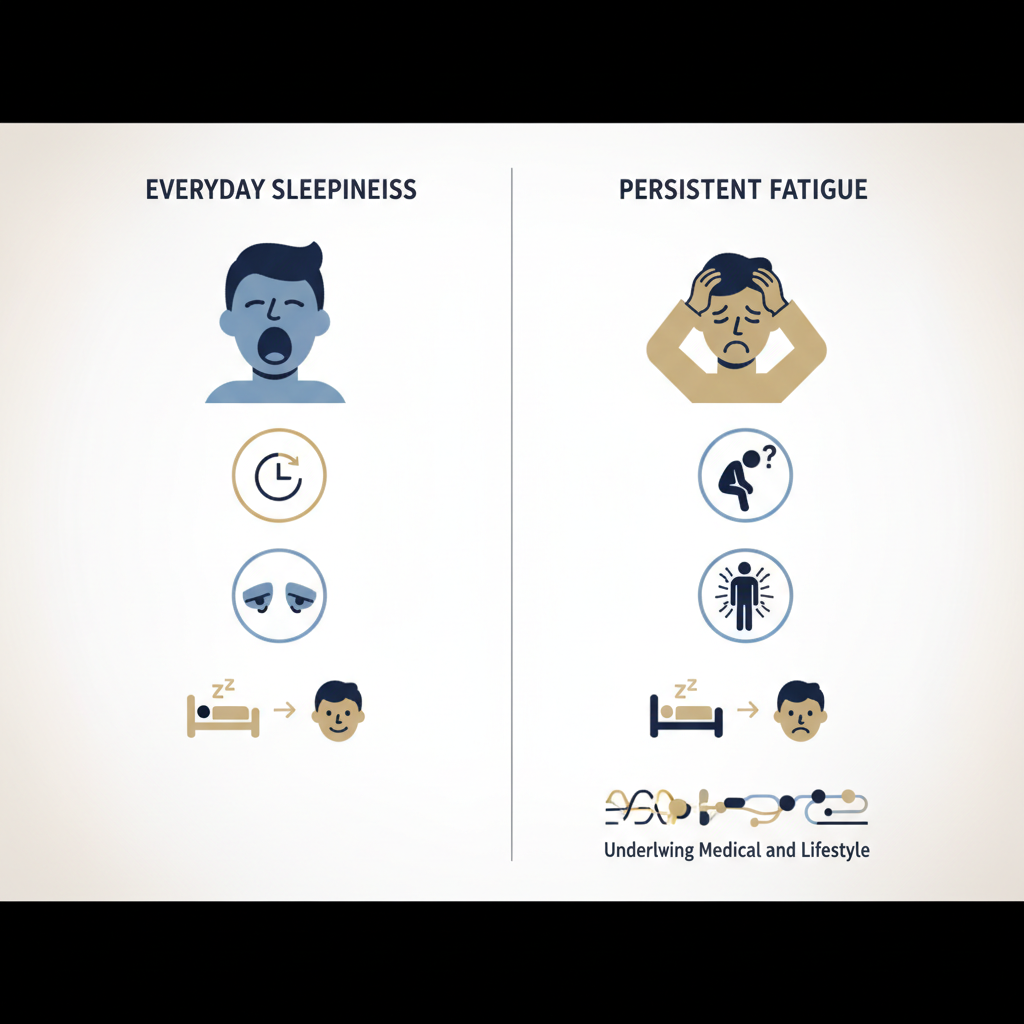 Everyday Sleepiness vs. Persistent Fatigue: A Comparison Guide for Better Health Dialogues - Infographic illustration
