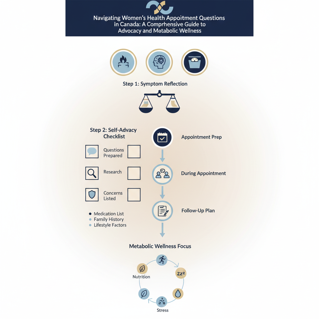 Navigating Women's Health Appointment Questions in Canada: A Comprehensive Guide to Advocacy and Metabolic Wellness - Infographic illustration