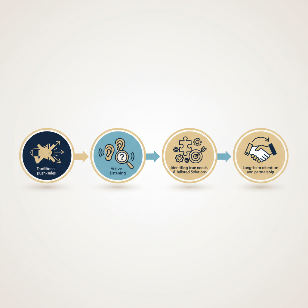 Building a Service-Based Sales System Through Listening - Infographic illustration