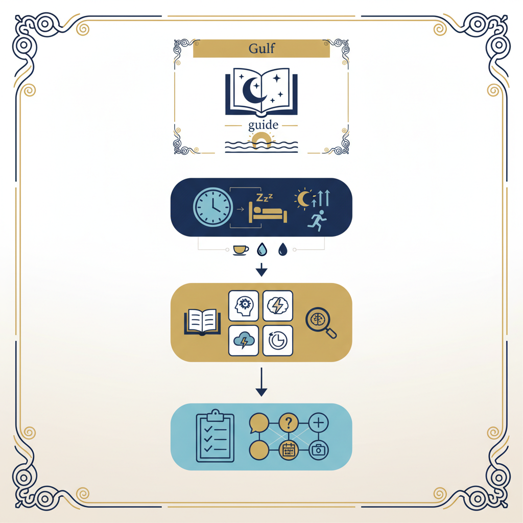 Gulf Health Literacy Guide: Starting a Sleep Habit Journal - Infographic illustration