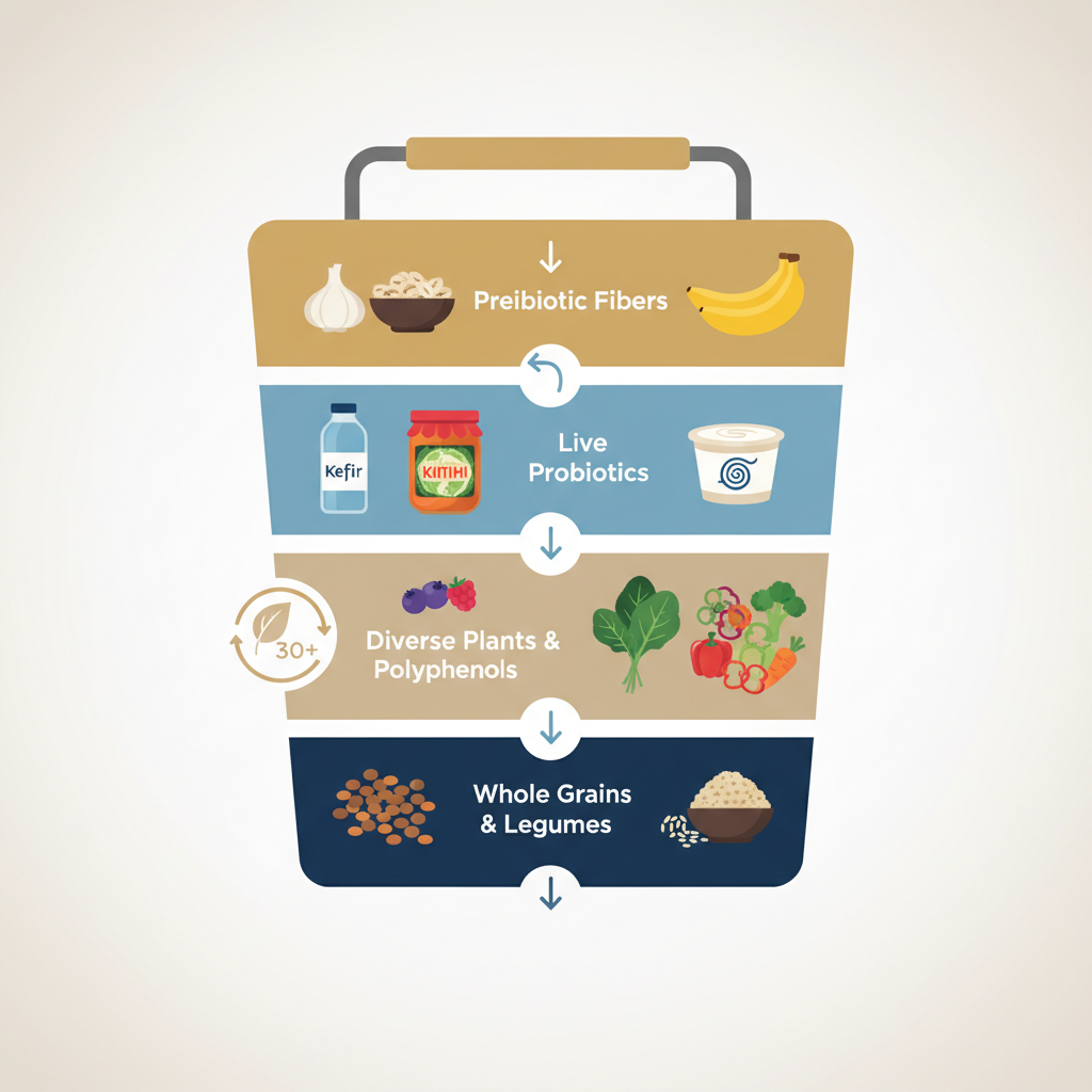 Navigating the Grocery Store for Microbiome Diversity - Infographic illustration