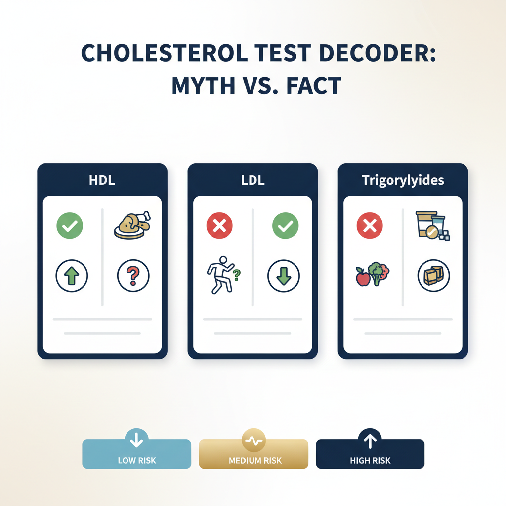 Understanding Cholesterol Test Terms: The Ultimate Myth vs. Fact Guide - Infographic illustration