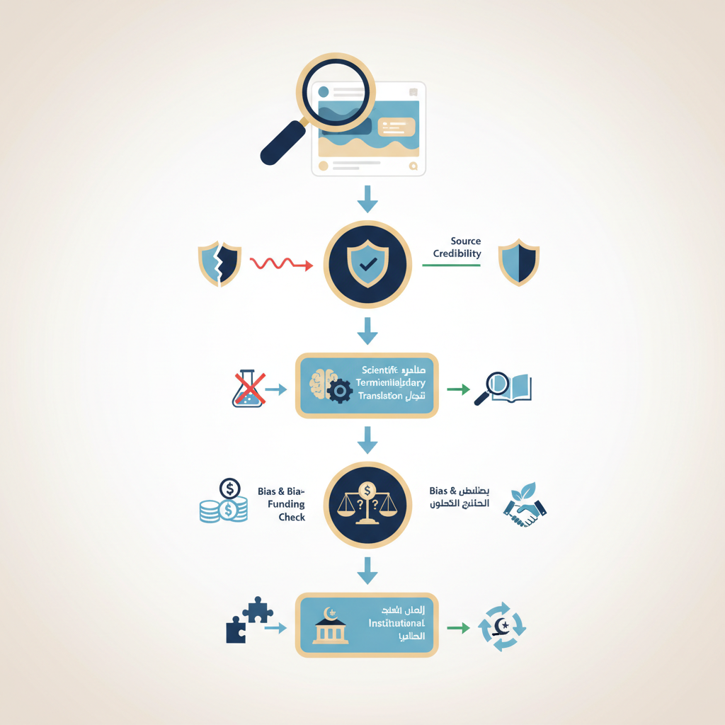 Evaluating Health Claims: A Guide for the Informed Gulf Reader to Verify Information - Infographic illustration