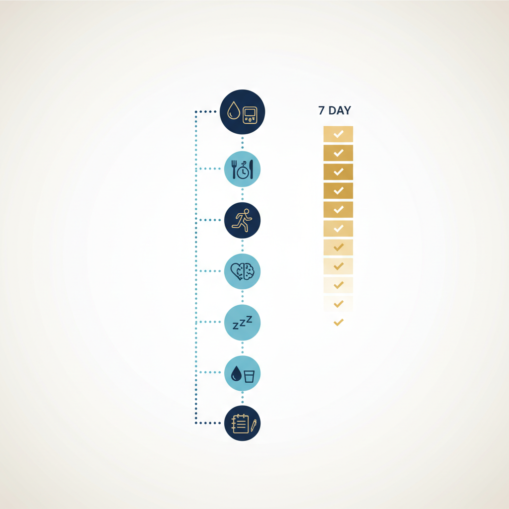 7-Day Reflection Challenge: Organizing Daily Routine Tracking Basics - Infographic illustration