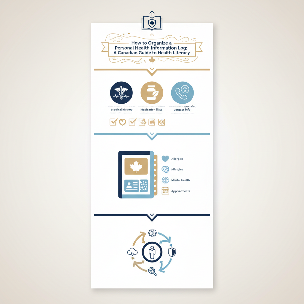 How to Organize a Personal Health Information Log: A Canadian Guide to Health Literacy - Infographic illustration